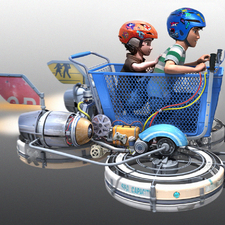 Hiro_and_Tadashi_shopping_cart_flying_machine